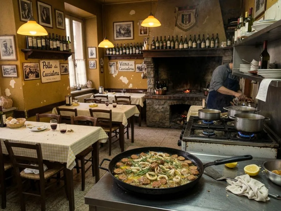 La padella sul fuoco in cucina